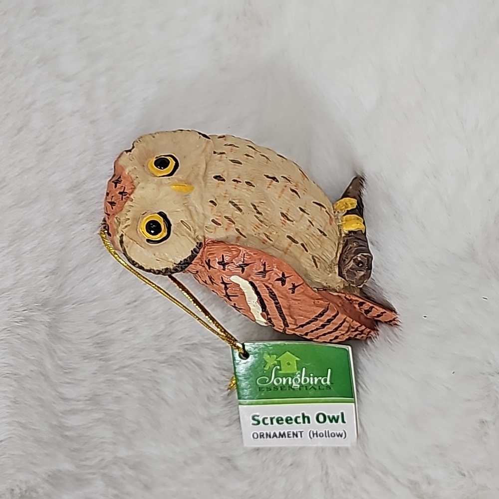 Song Bird Screech Owl Ornament Hollow 4"